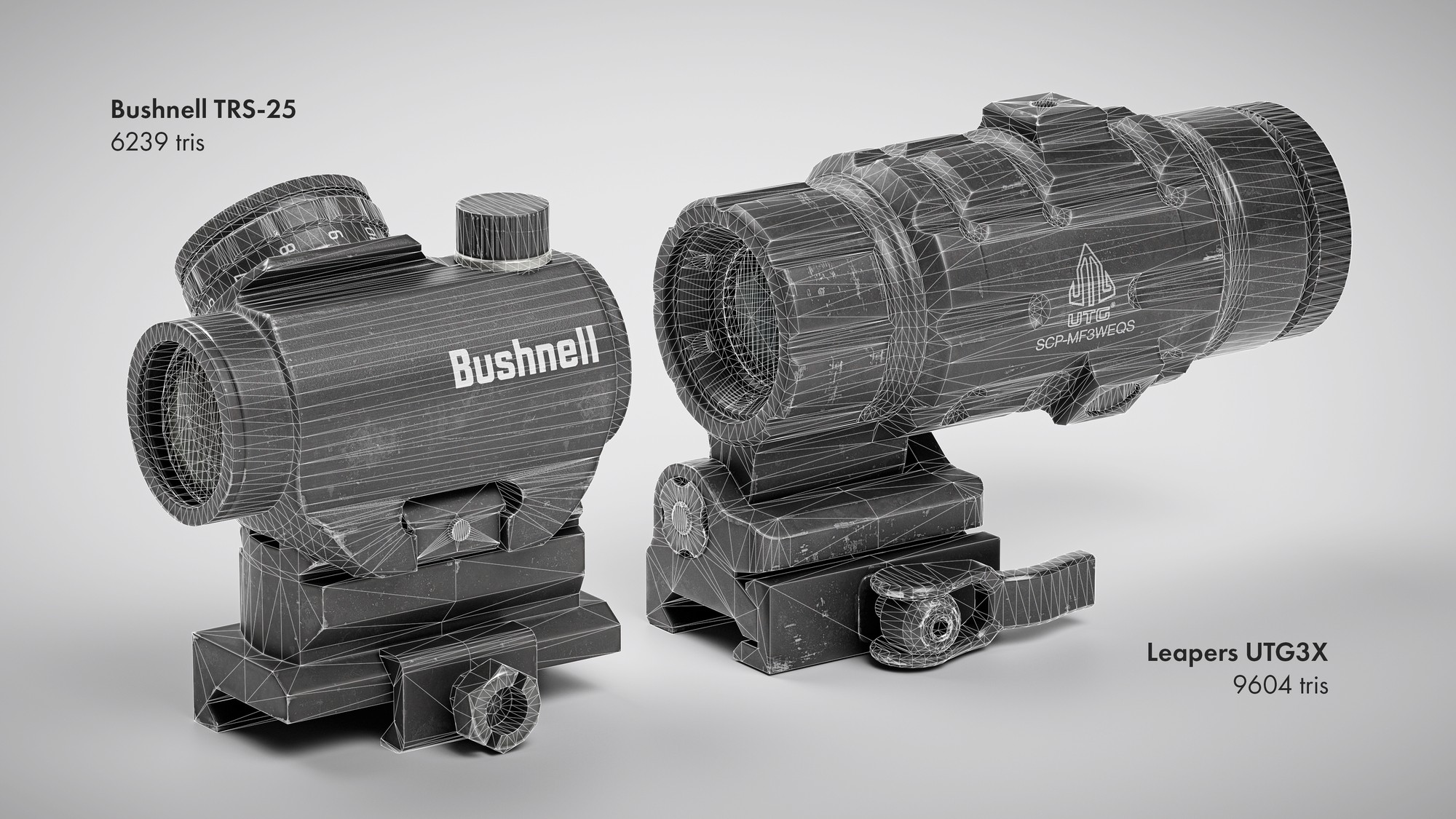Bushnell TRS-25 & Leapers UTG3X, wireframe, image 1