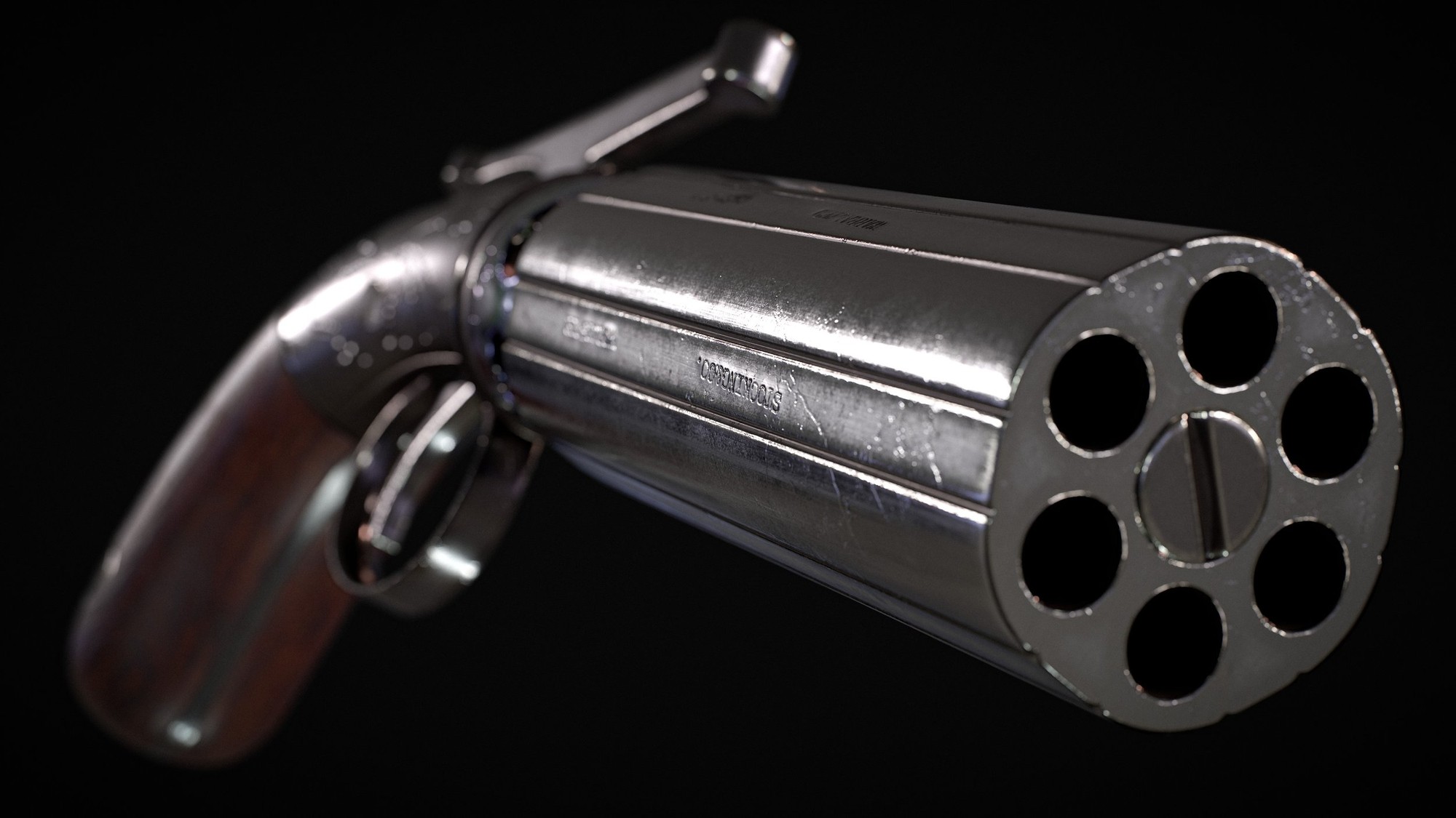 Stocking & Co. Pepperbox Pistol, render, image 6