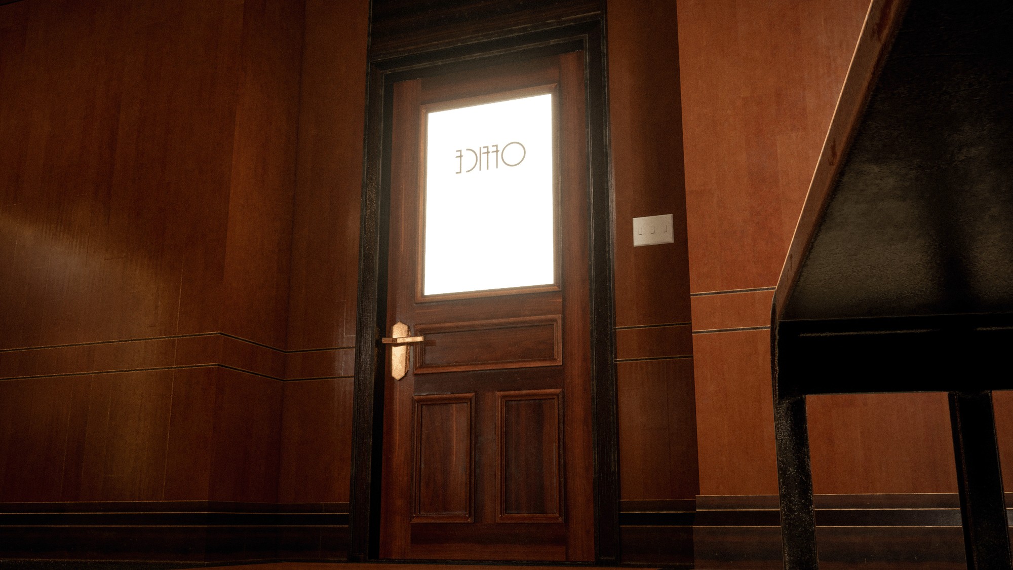 Art Deco lounge and office on a spaceship, Unreal Engine 5