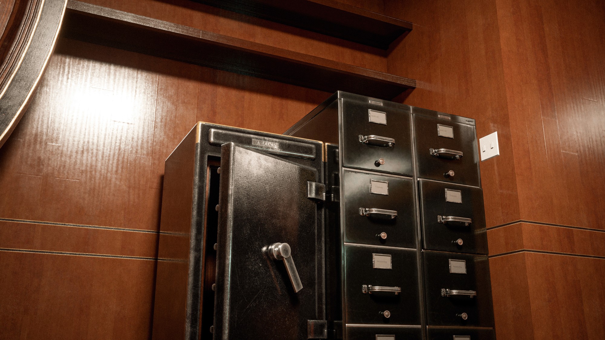 Art Deco lounge and office on a spaceship, Unreal Engine 5