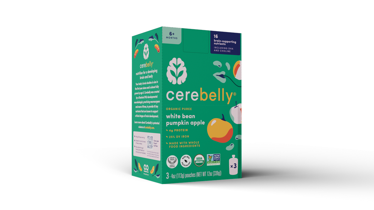 Cerebelly white bean pumpkin puree, 3-pack box