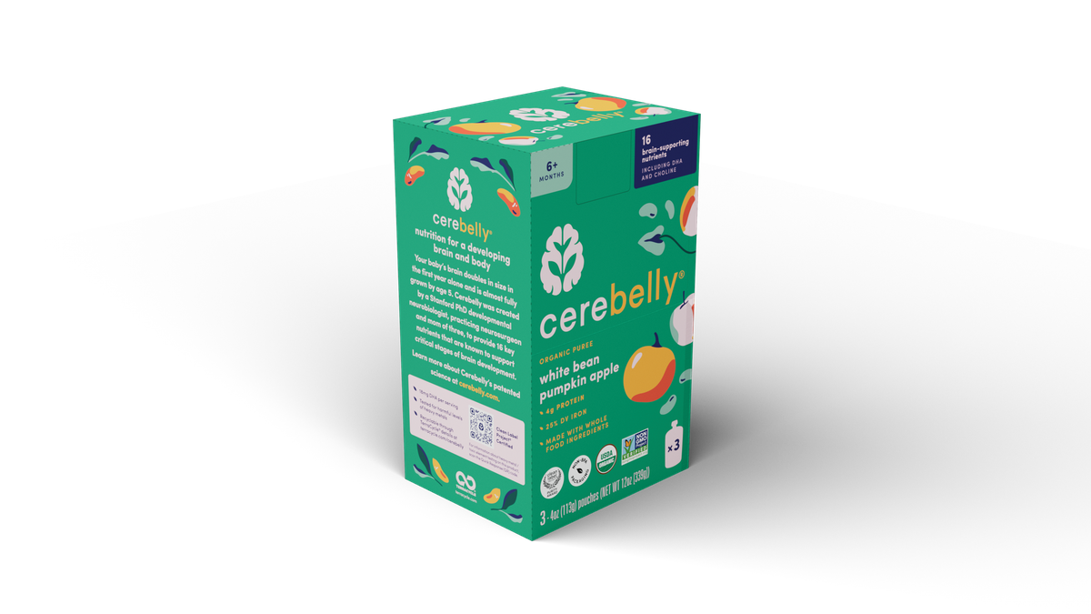 Cerebelly white bean pumpkin puree, 3-pack box