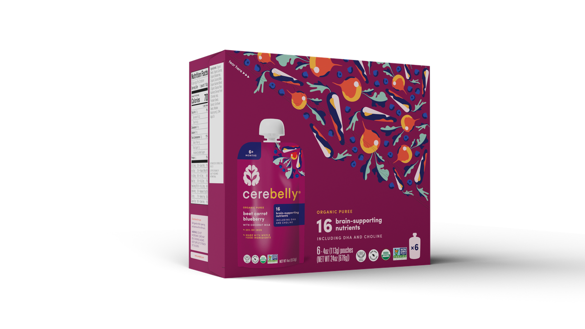 Cerebelly beet carrot blueberry puree, 6-pack box