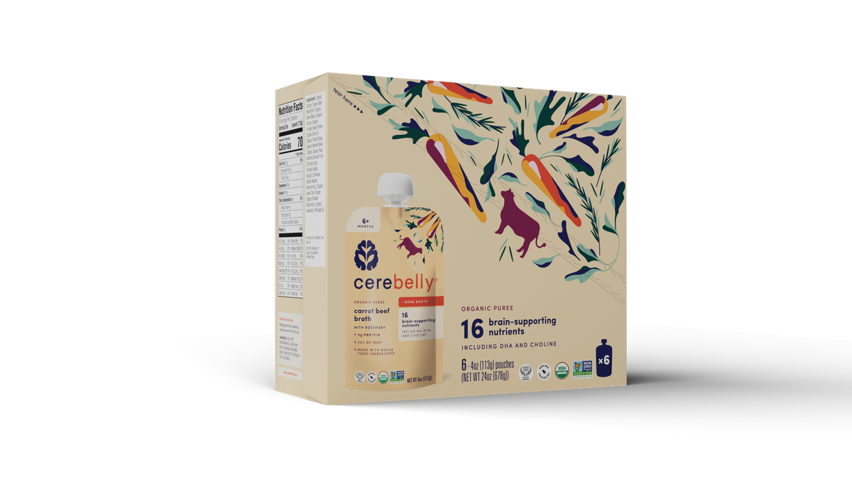 Cerebelly carrot beef puree, 6-pack box