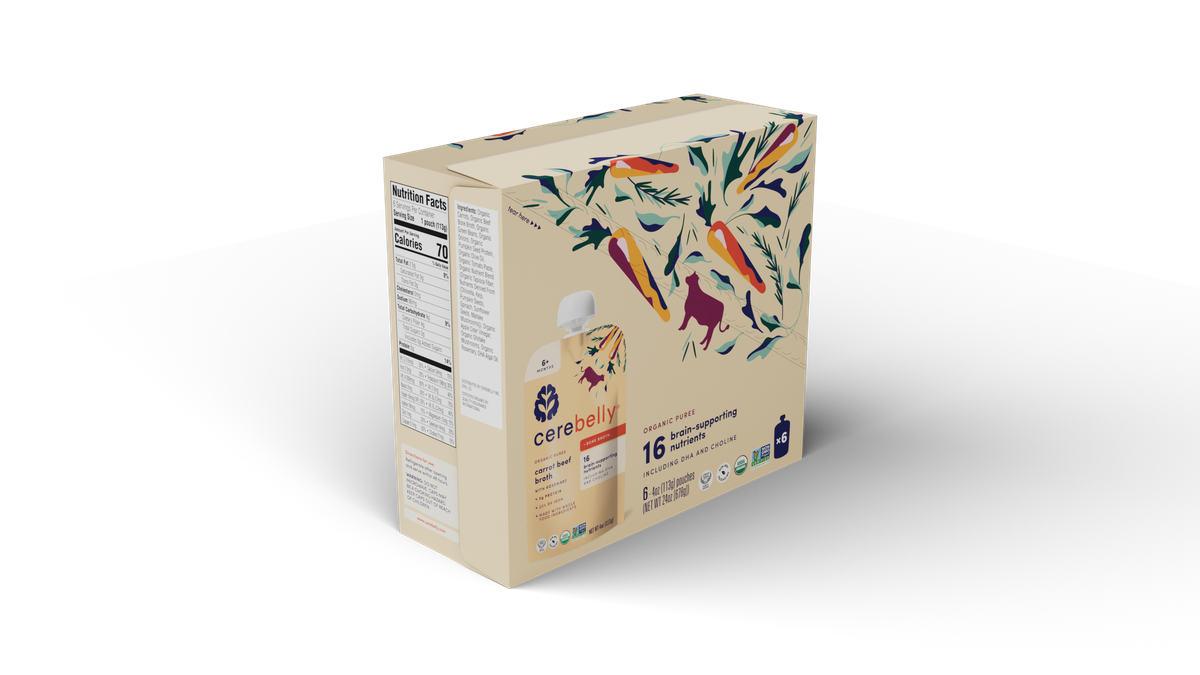 Cerebelly carrot beef puree, 6-pack box