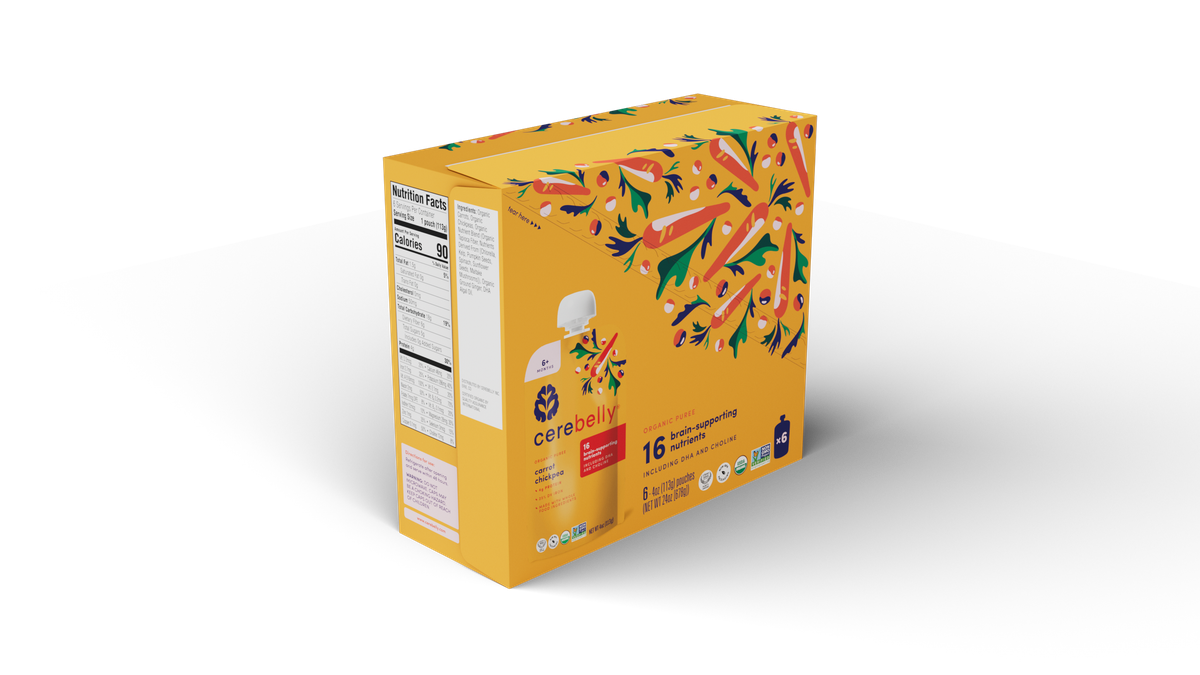 Cerebelly carrot chickpea puree, 6-pack box