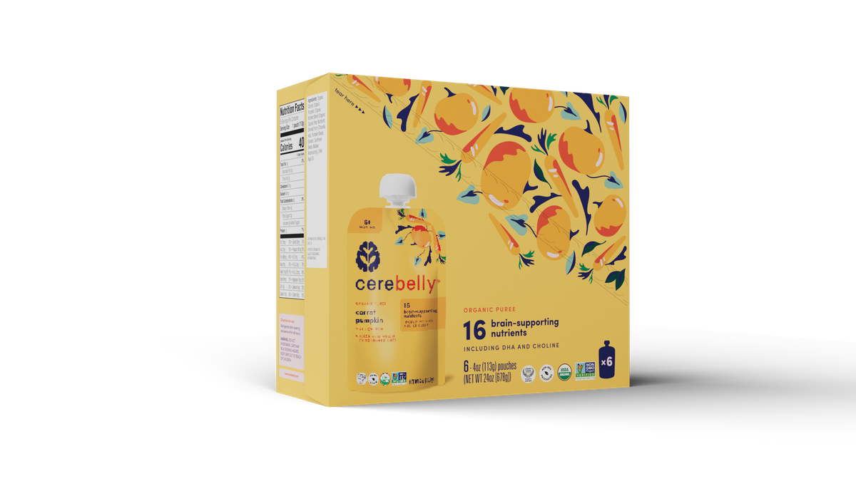 Cerebelly carrot pumpkin puree, 6-pack box