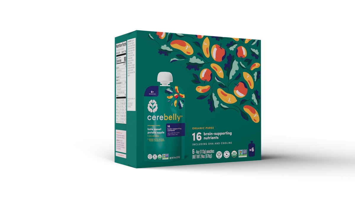 Cerebelly kale sweet potato apple puree, 6-pack box