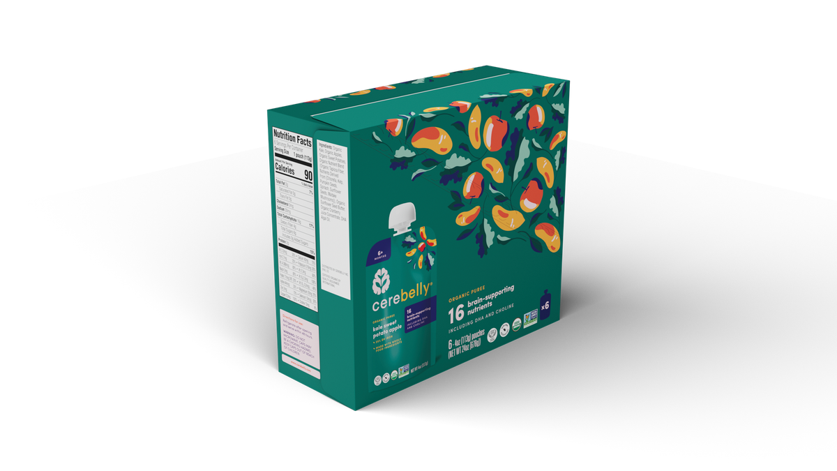 Cerebelly kale sweet potato apple puree, 6-pack box