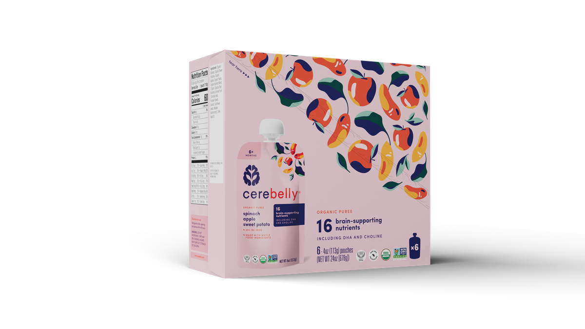 Cerebelly spinach apple sweet potato puree, 6-pack box