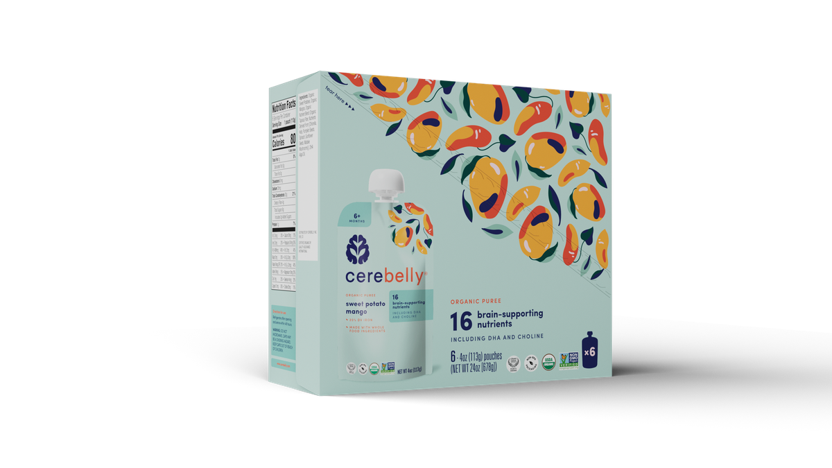Cerebelly sweet potato mango puree, 6-pack box