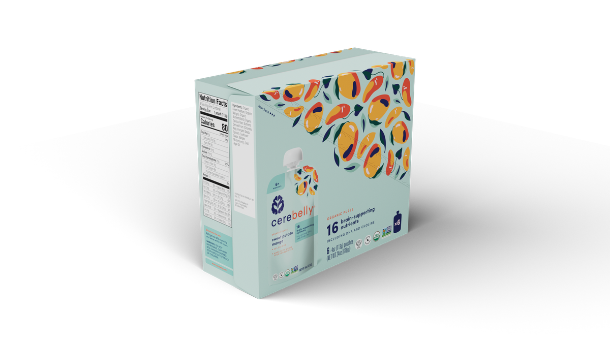 Cerebelly sweet potato mango puree, 6-pack box