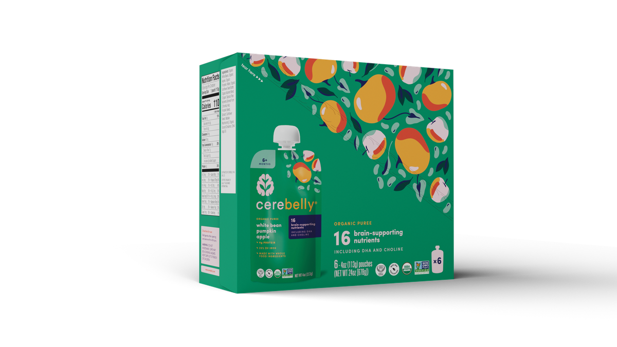 Cerebelly white bean pumpkin puree, 6-pack box