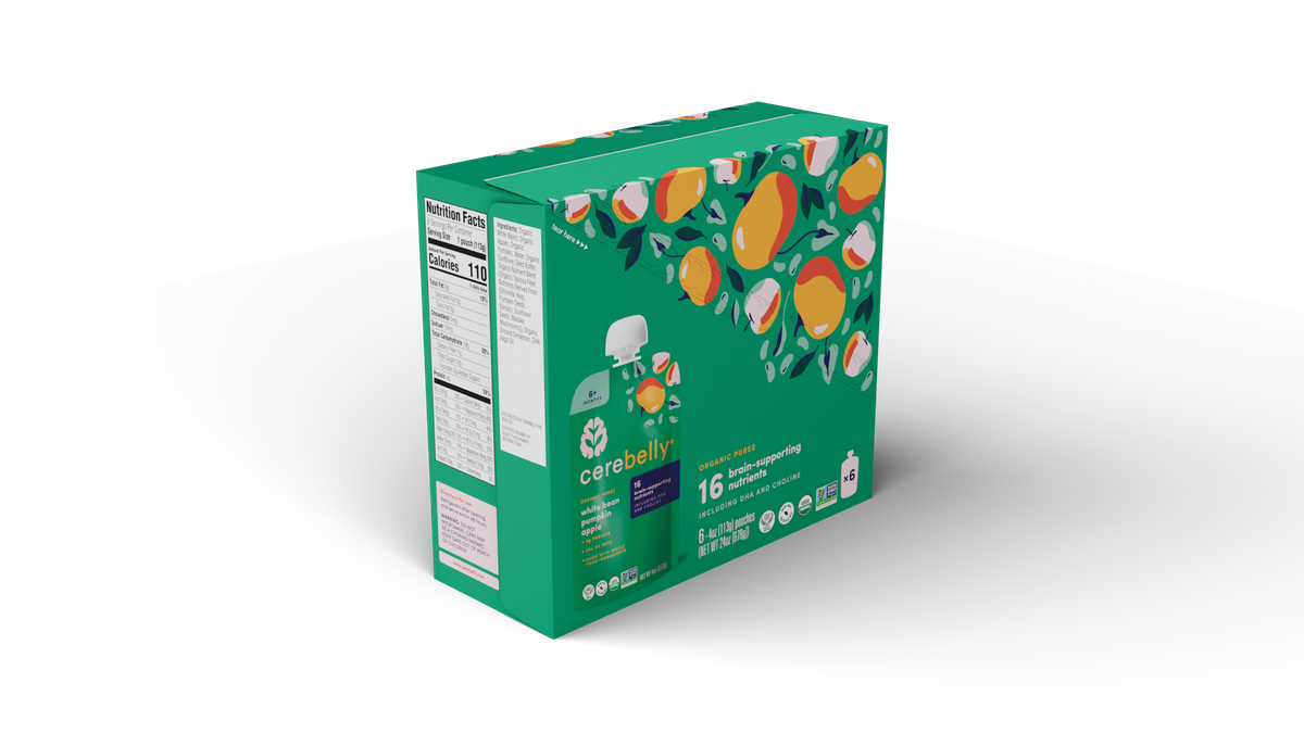 Cerebelly white bean pumpkin puree, 6-pack box