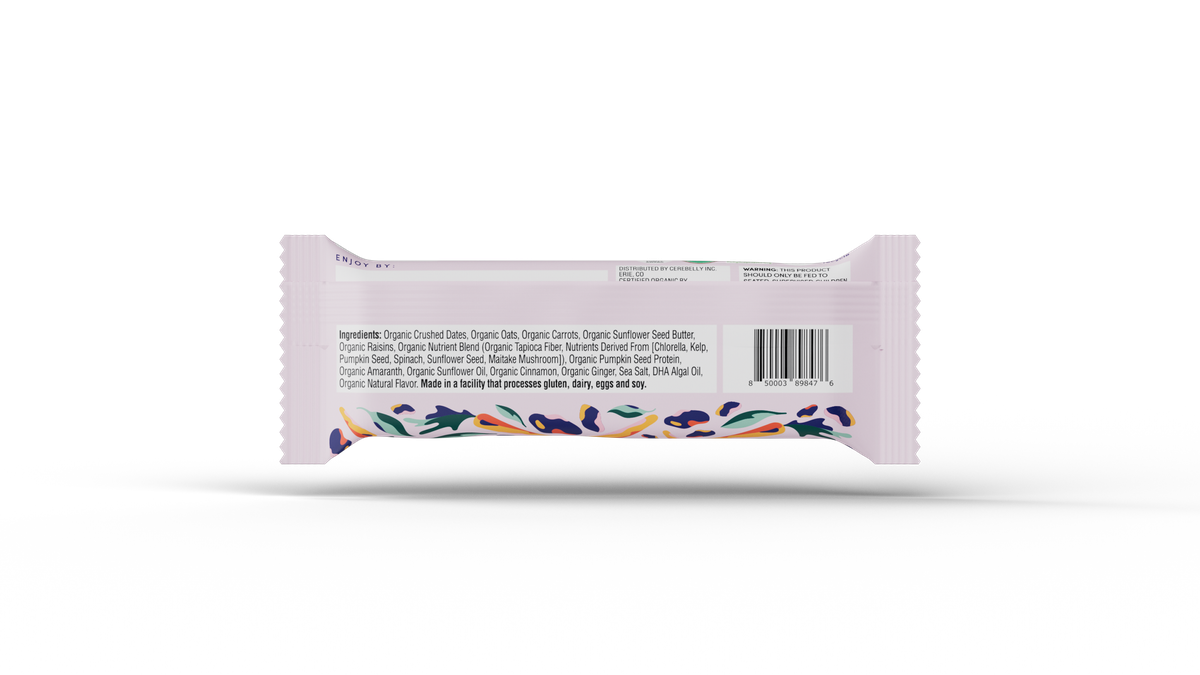 Cerebelly carrot date smart bar, back