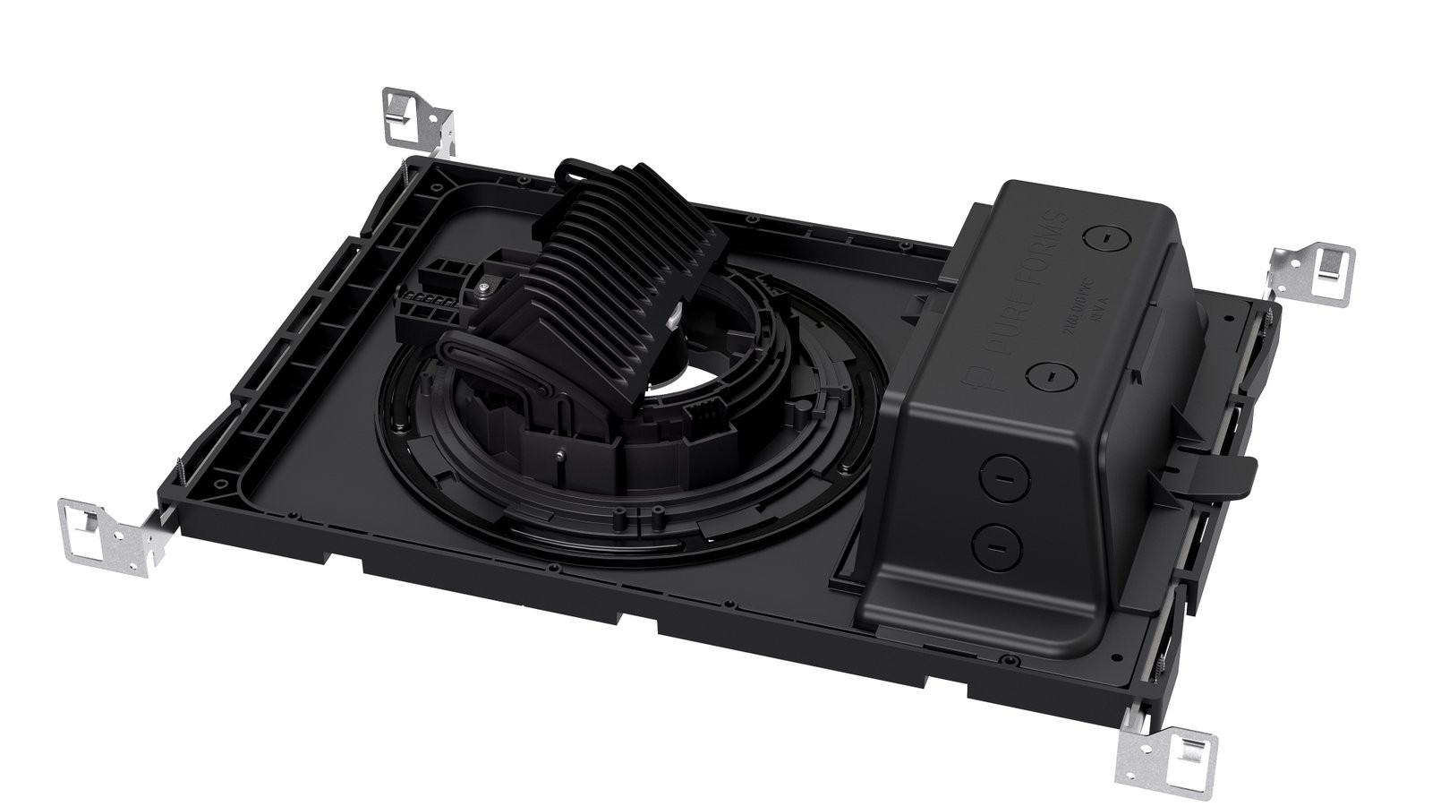 Pure Forms Pi 3 downlight with junction box, seen from above