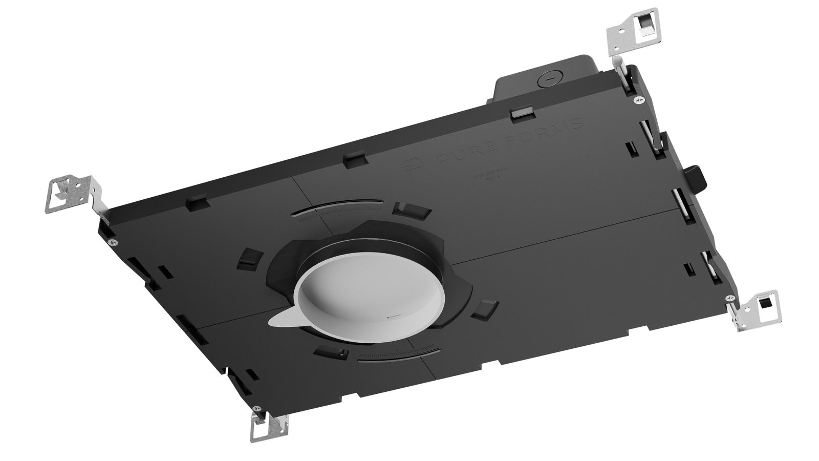 Pure Forms Pi 3 downlight with junction box, seen from below